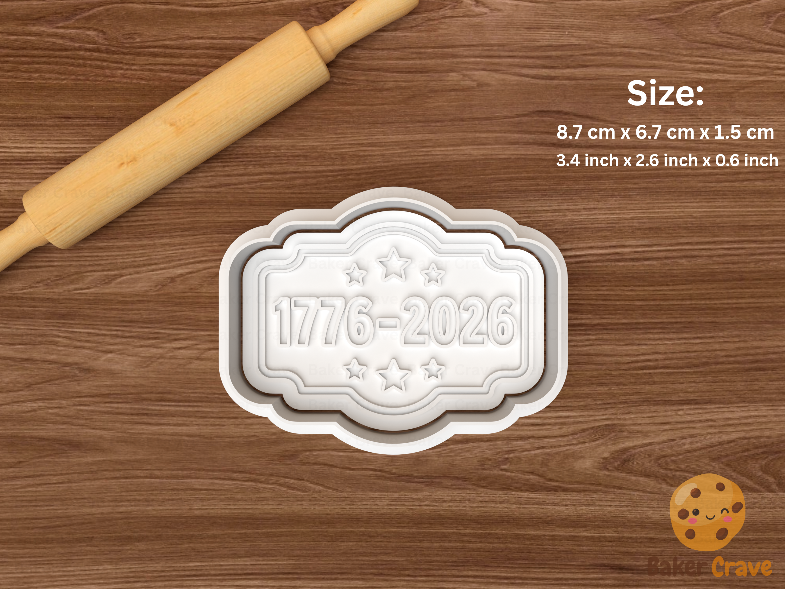 USA 250th Anniversary Cookie Cutter Set STL File - usa8