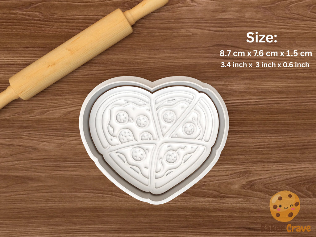 Valentine Pizza Cookie Cutter Set STL File - pizza7
