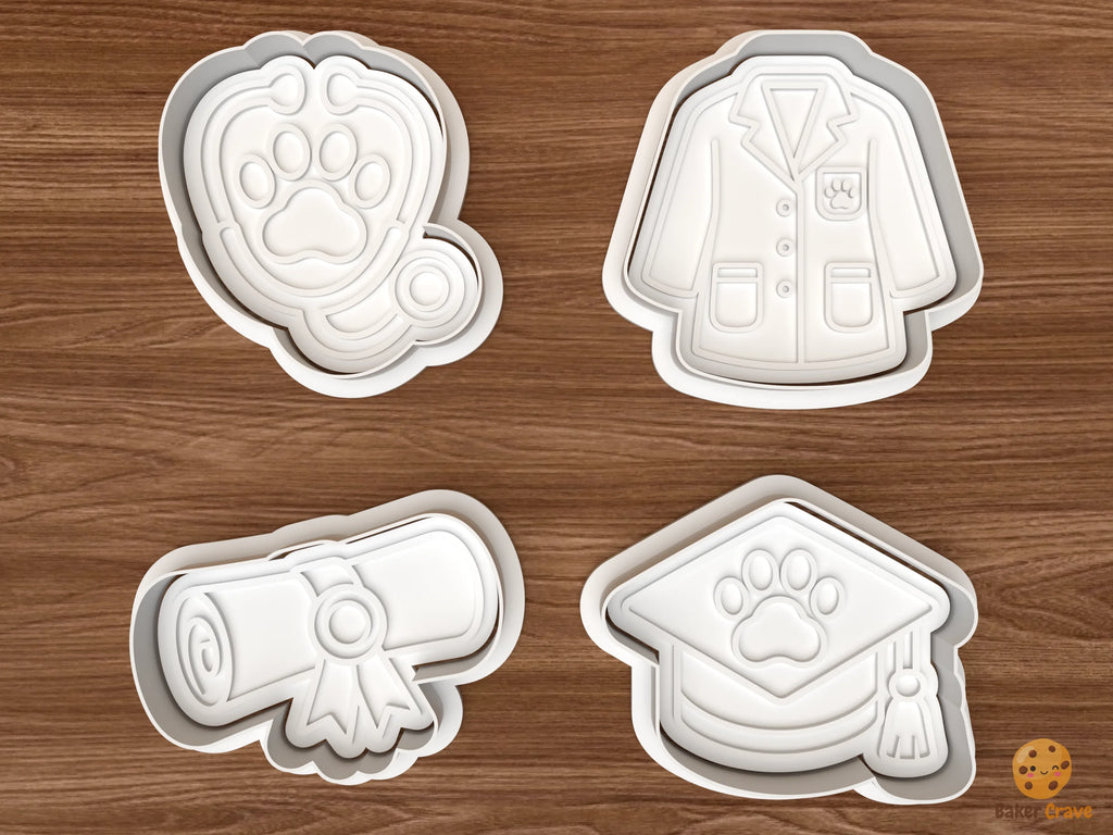 Veterinary Graduation Cookie Cutter Set STL File - 01 set main