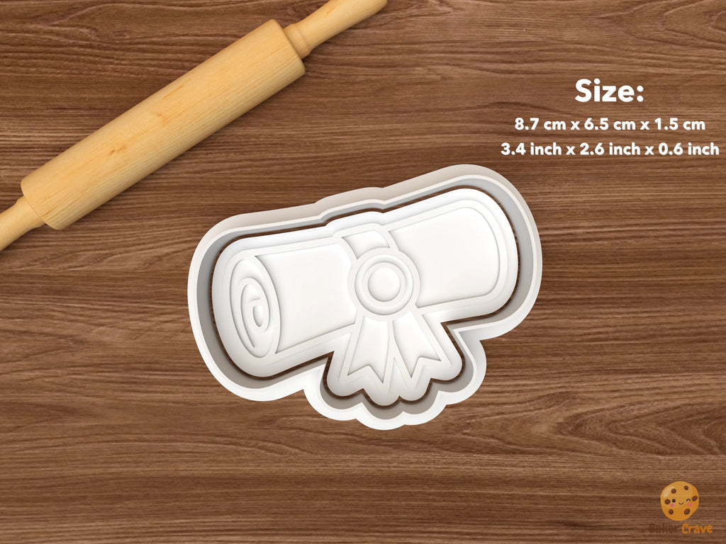 Veterinary Graduation Cookie Cutter Set STL File - single vet diploma ribbon