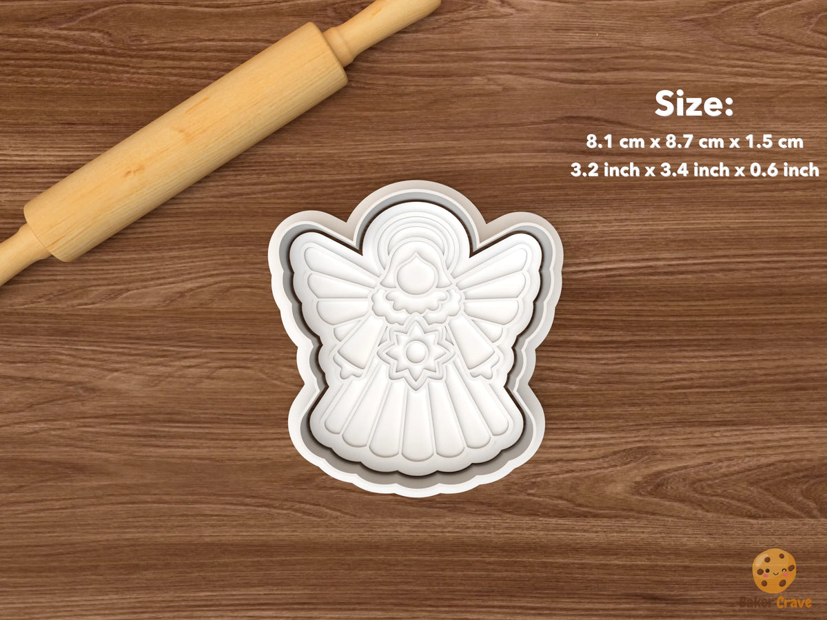 Victorian Paper Christmas Cookie Cutter Set STL File - single angel ornament