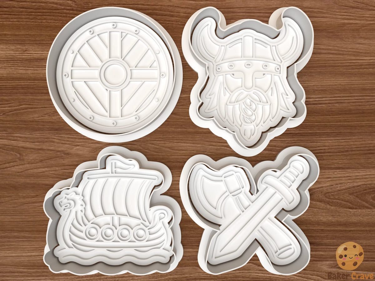 Viking Cookie Cutter Set STL File - viking1f