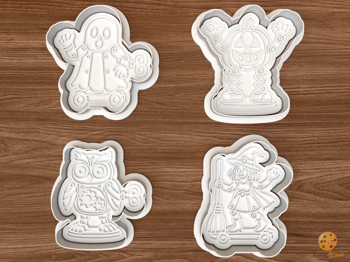 Vintage Halloween Tin Toys Cookie Cutter Set