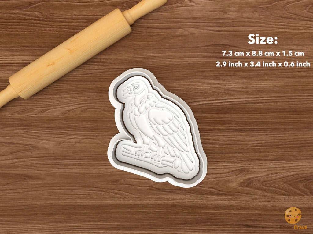 Vulture Cookie Cutter Set STL File - single perched vulture