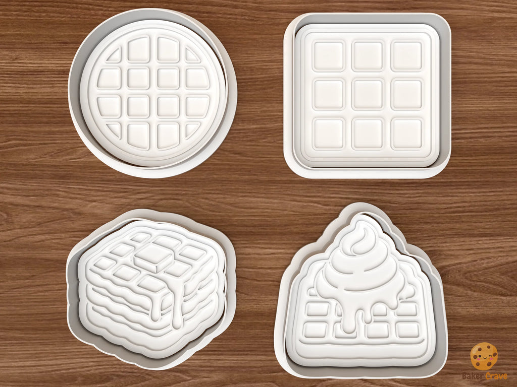 Waffle Brunch Cookie Cutter Set STL File - 01 set main