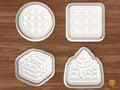 Waffle Brunch Cookie Cutter Set STL File - 01 set main