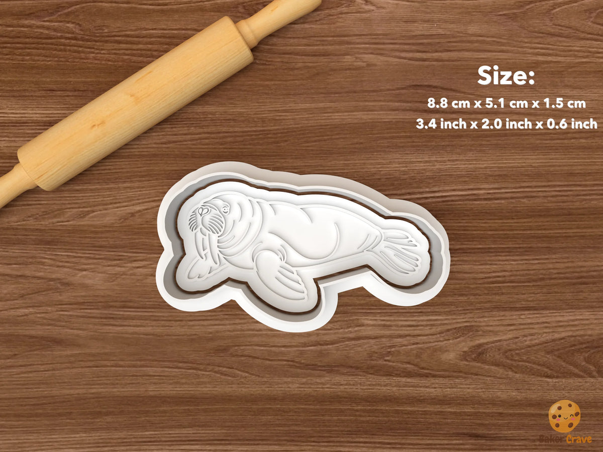 Walrus Cookie Cutter Set - single side lying walrus