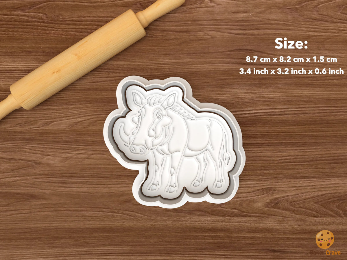 Warthog Cookie Cutter Set - single standing side view warthog