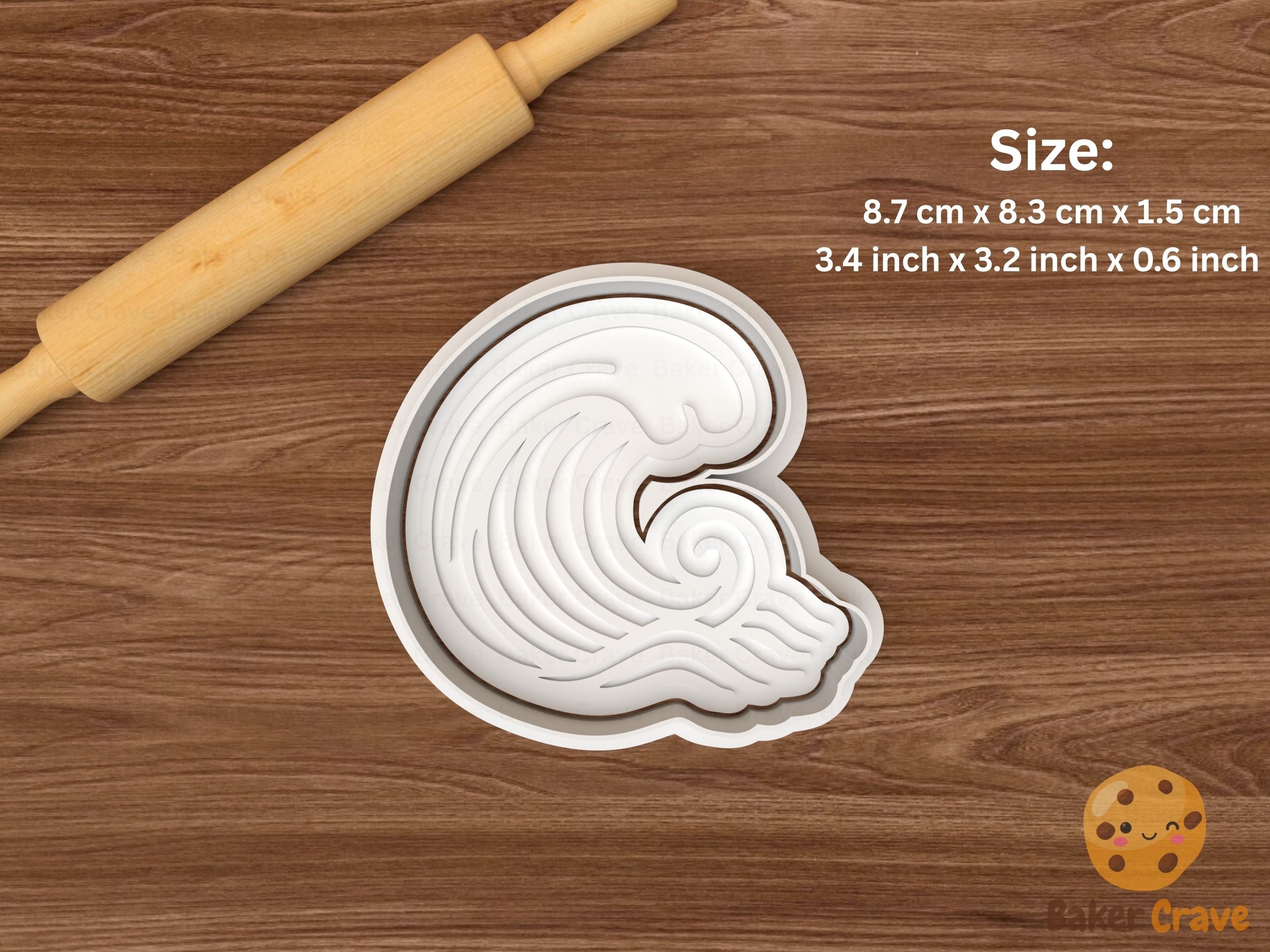 Wave Cookie Cutter Set STL File - wave1