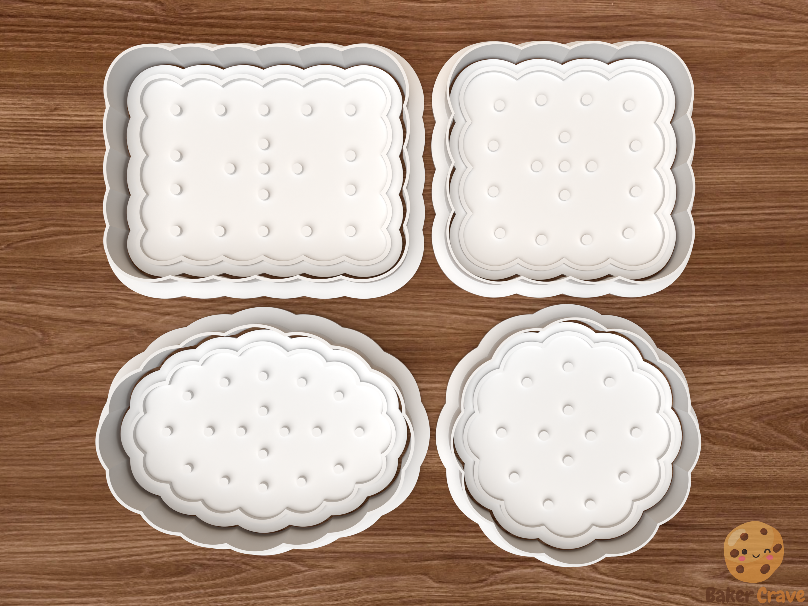 Wave Edge Cookie Cutter Set STL File - wave1