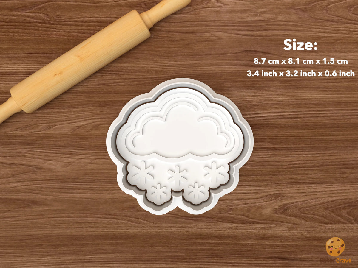 Weather Cookie Cutter Set STL File - single snow cloud