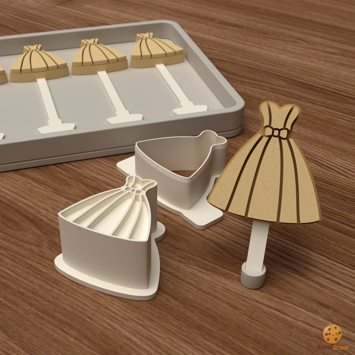 Wedding Dress Cake Pop Mold STL File