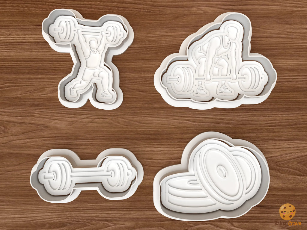 Weightlifting Cookie Cutter Set STL File - 01 set main