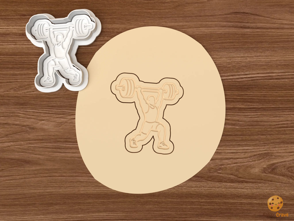 Weightlifting Cookie Cutter Set STL File - dough overhead lifter