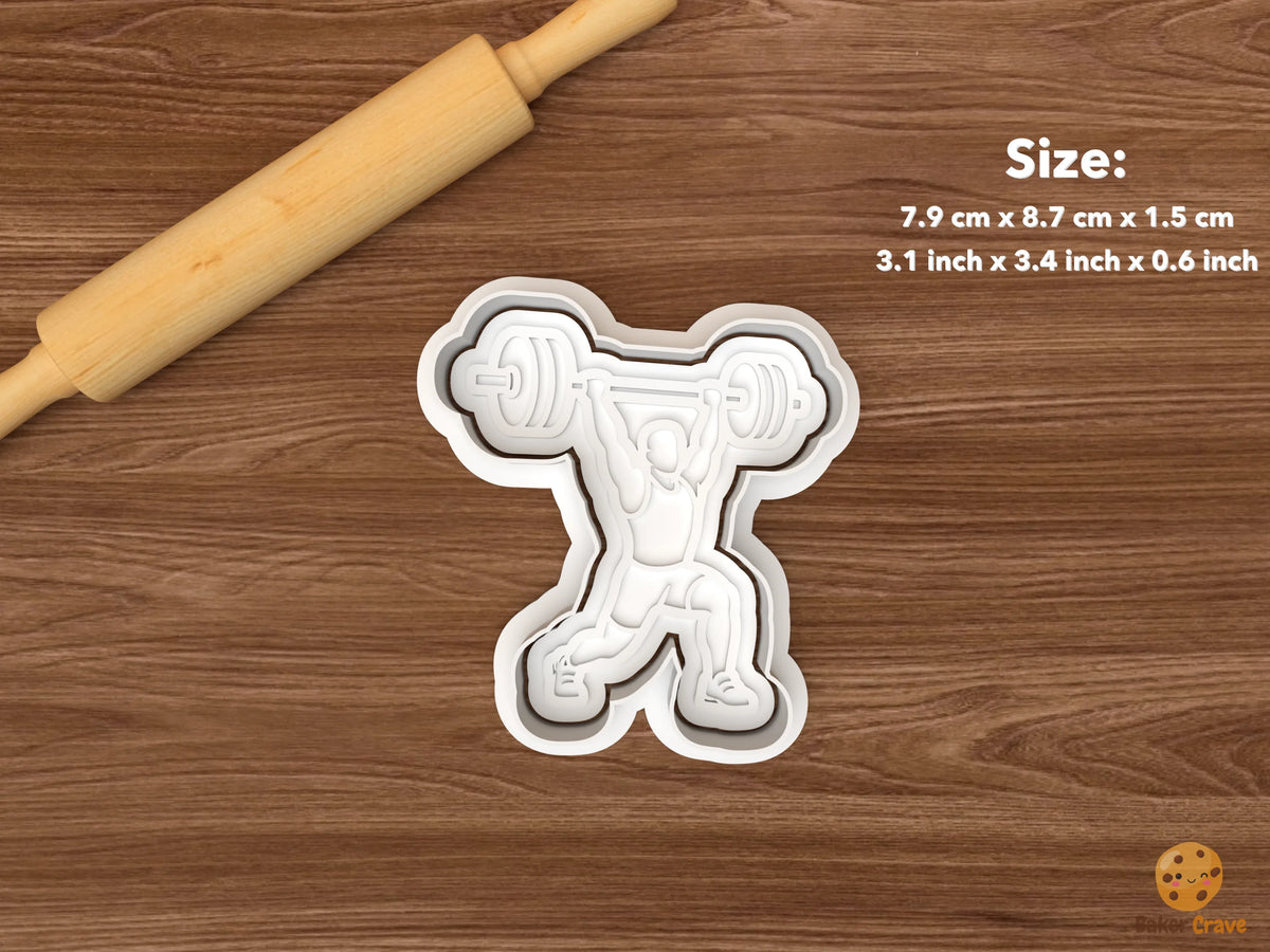 Weightlifting Cookie Cutter Set - single overhead lifter