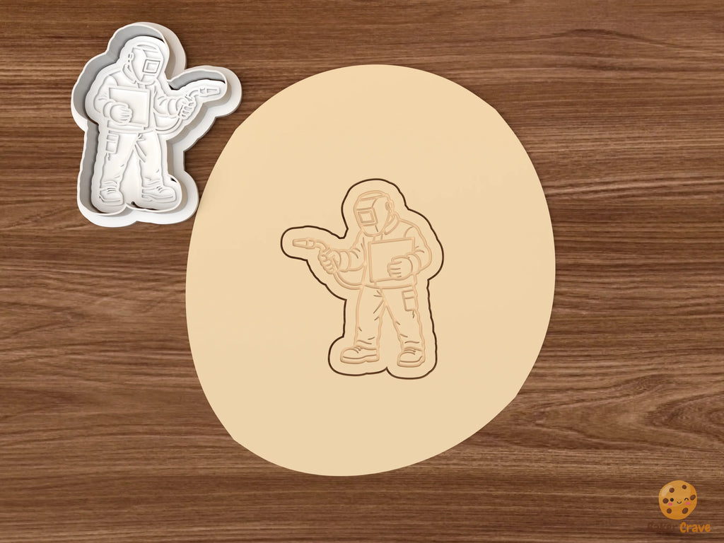 Welder Cookie Cutter Set STL File - dough standing welder