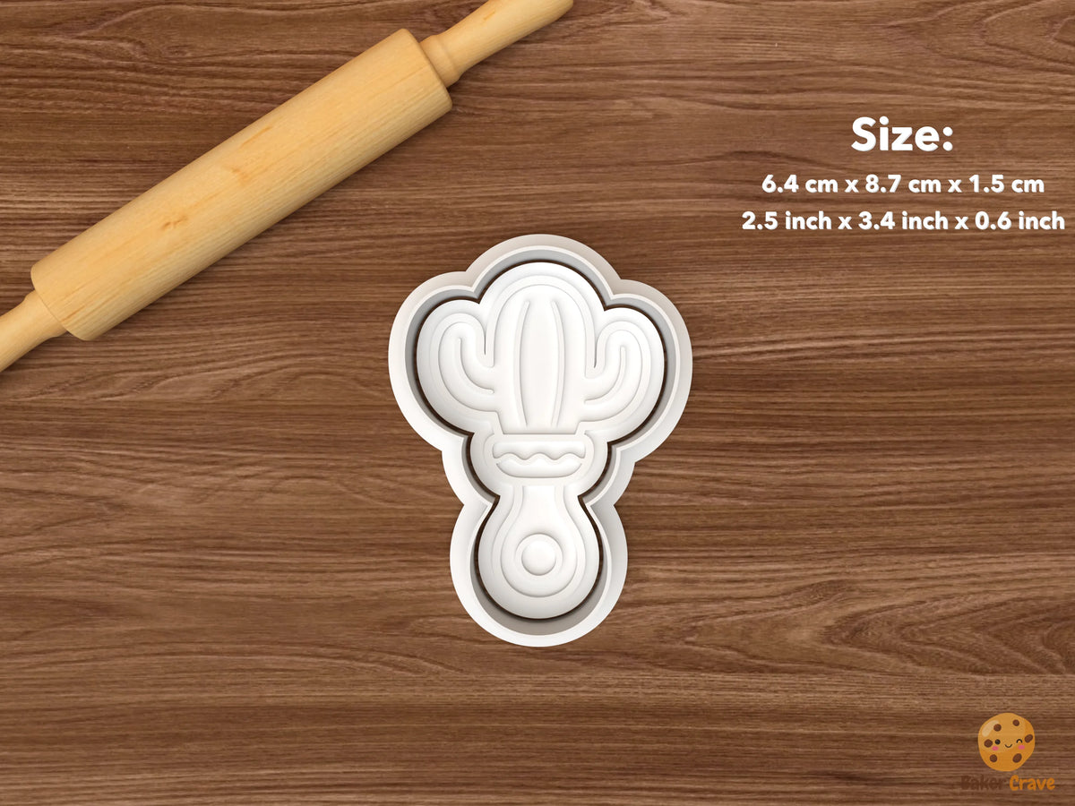 Western Baby Shower Cookie Cutter Set - single cactus rattle