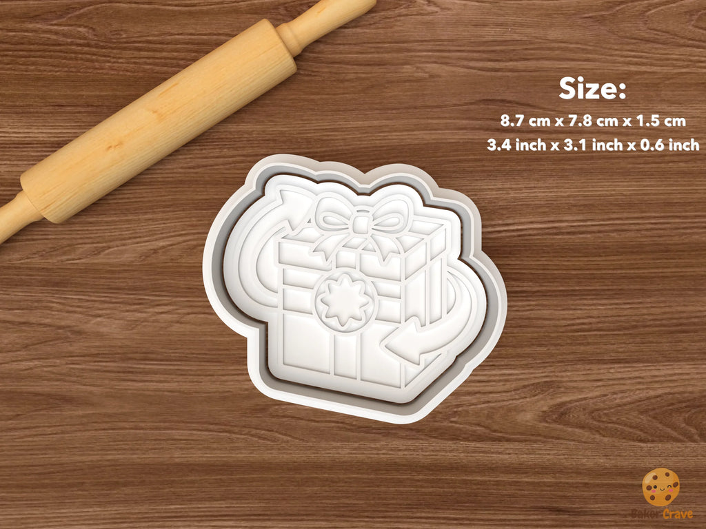 White Elephant Christmas Exchange Cookie Cutter Set STL File - single elephant gift box