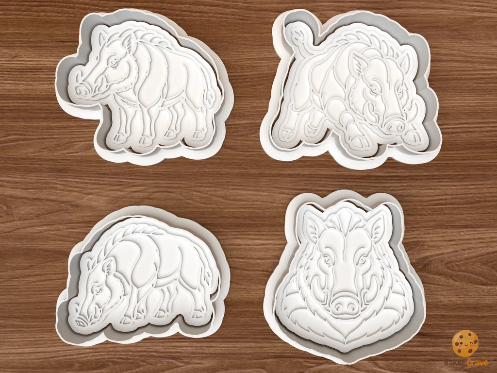 Wild Boar Cookie Cutter Set STL File - 01 set main
