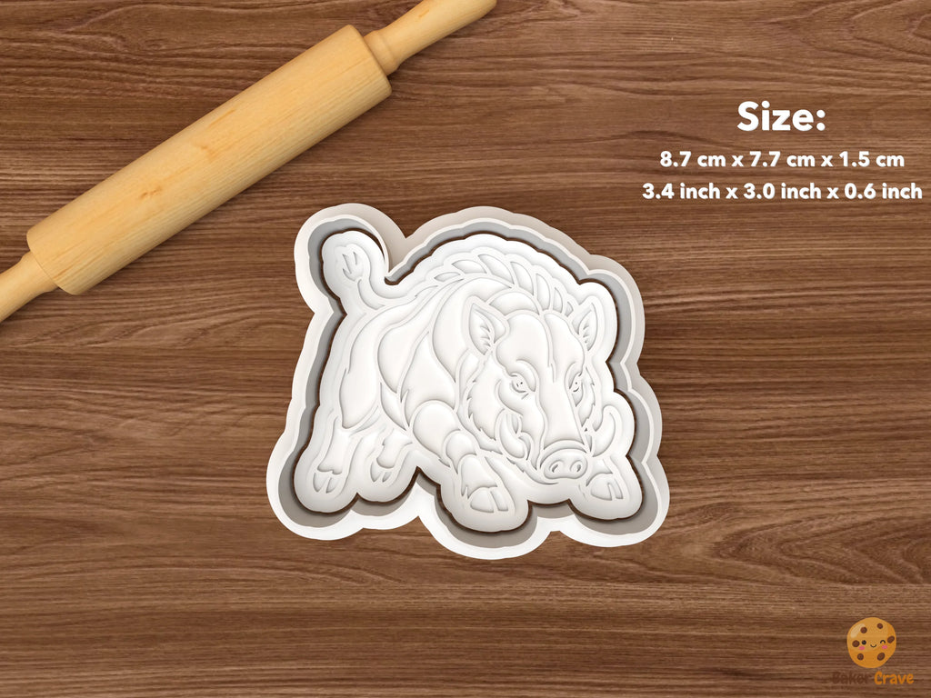 Wild Boar Cookie Cutter Set STL File - single charging wild boar