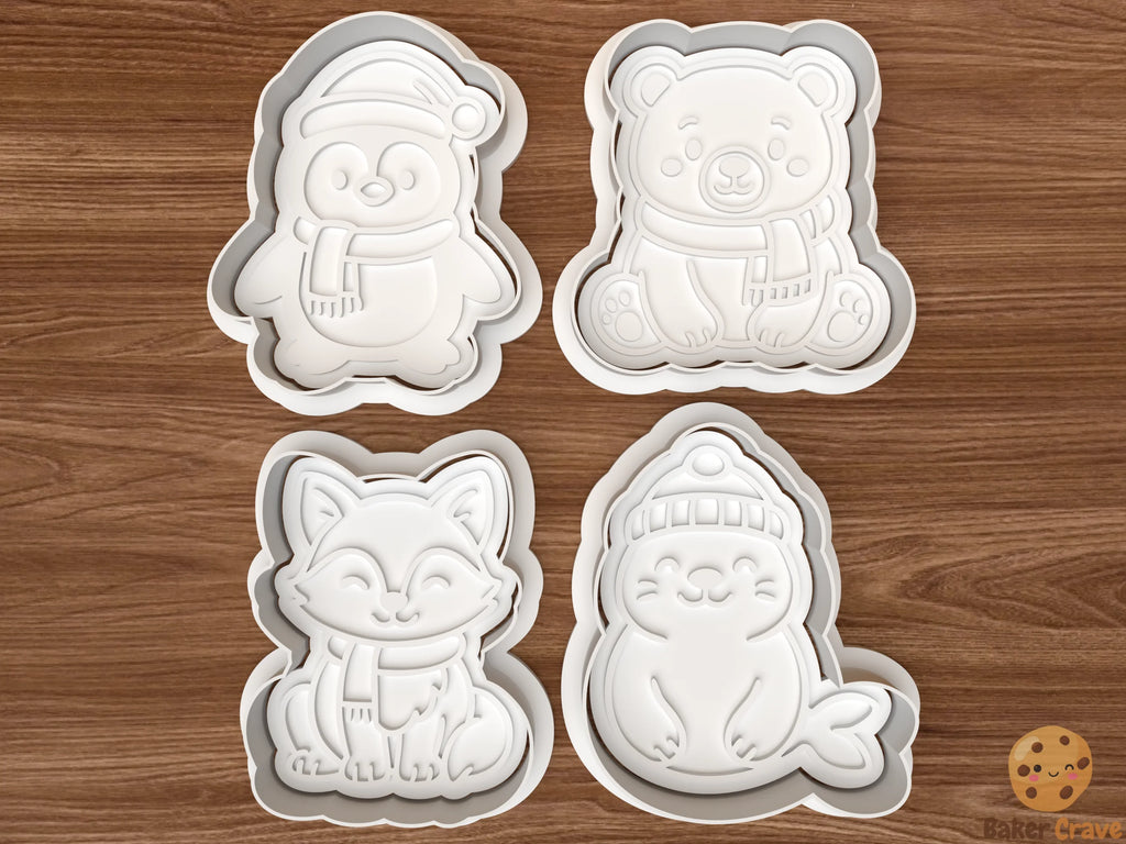 Winter Animals Cookie Cutter Set STL File - wnanimals1