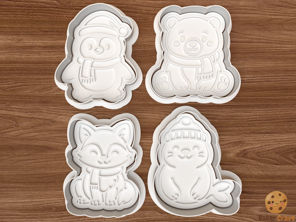 Winter Animals Cookie Cutter Set STL File - wnanimals1