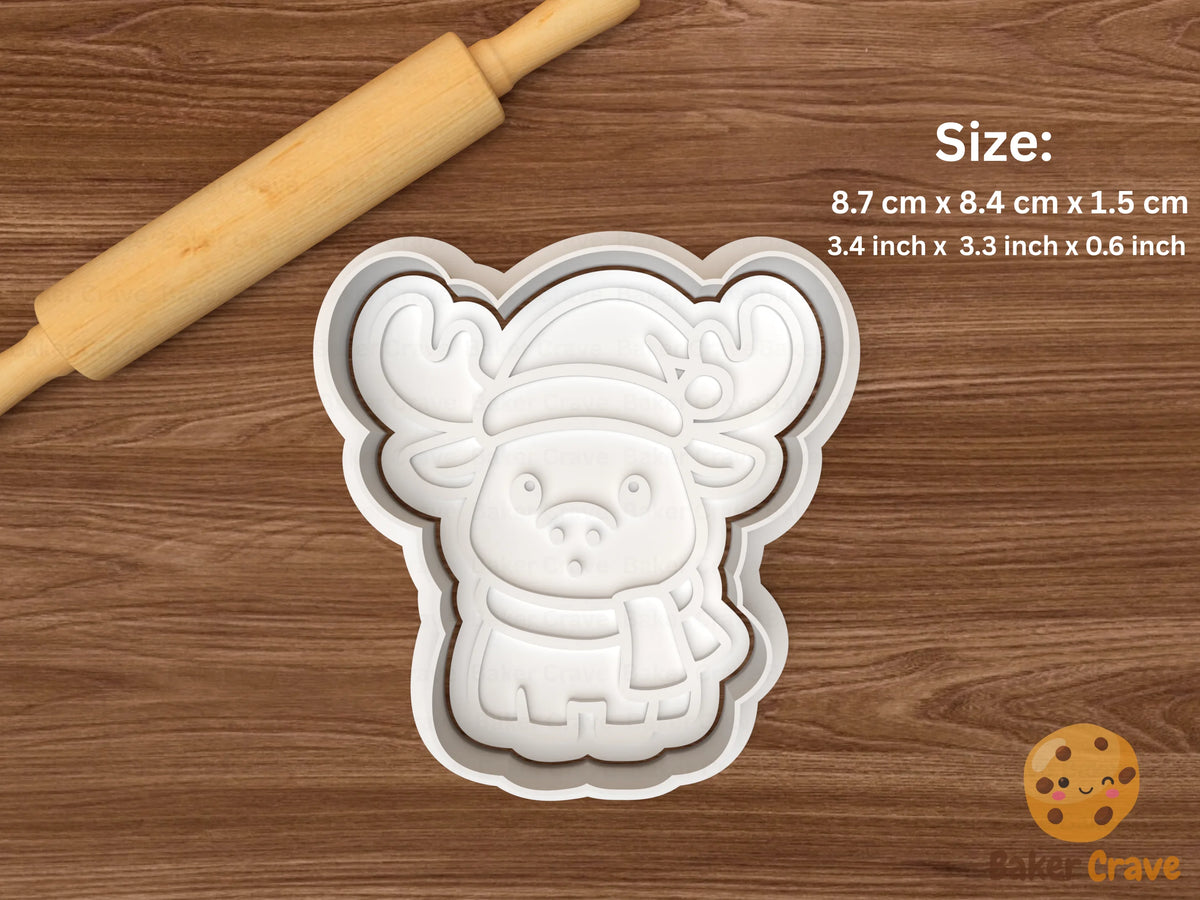 Xmas cute moose Cookie Cutter Set - moosef3
