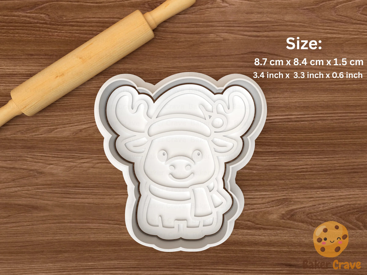 Xmas cute moose Cookie Cutter Set - moosef2