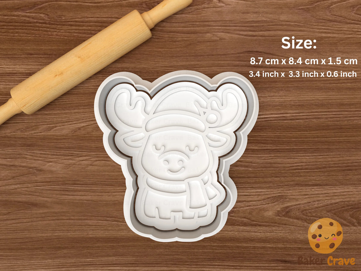 Xmas cute moose Cookie Cutter Set - moosef4