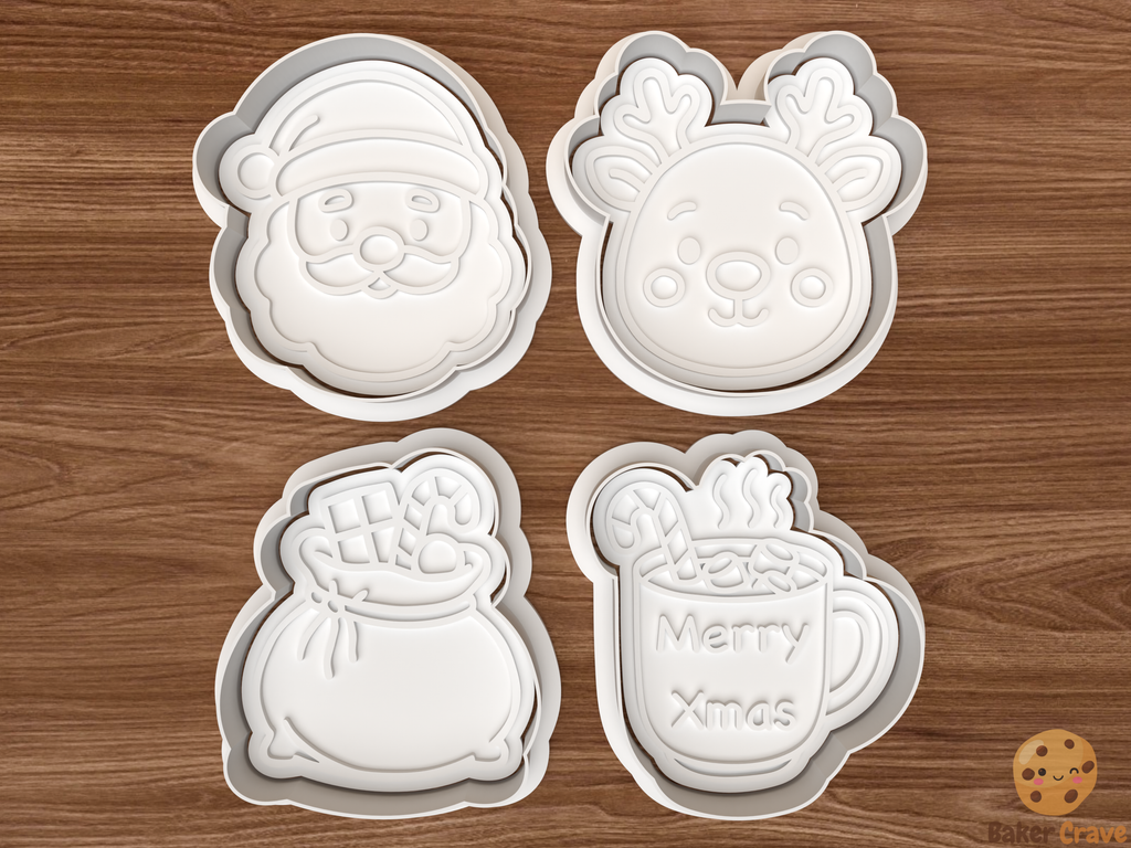 Xmas Cookie Cutter Set STL File - xmas1
