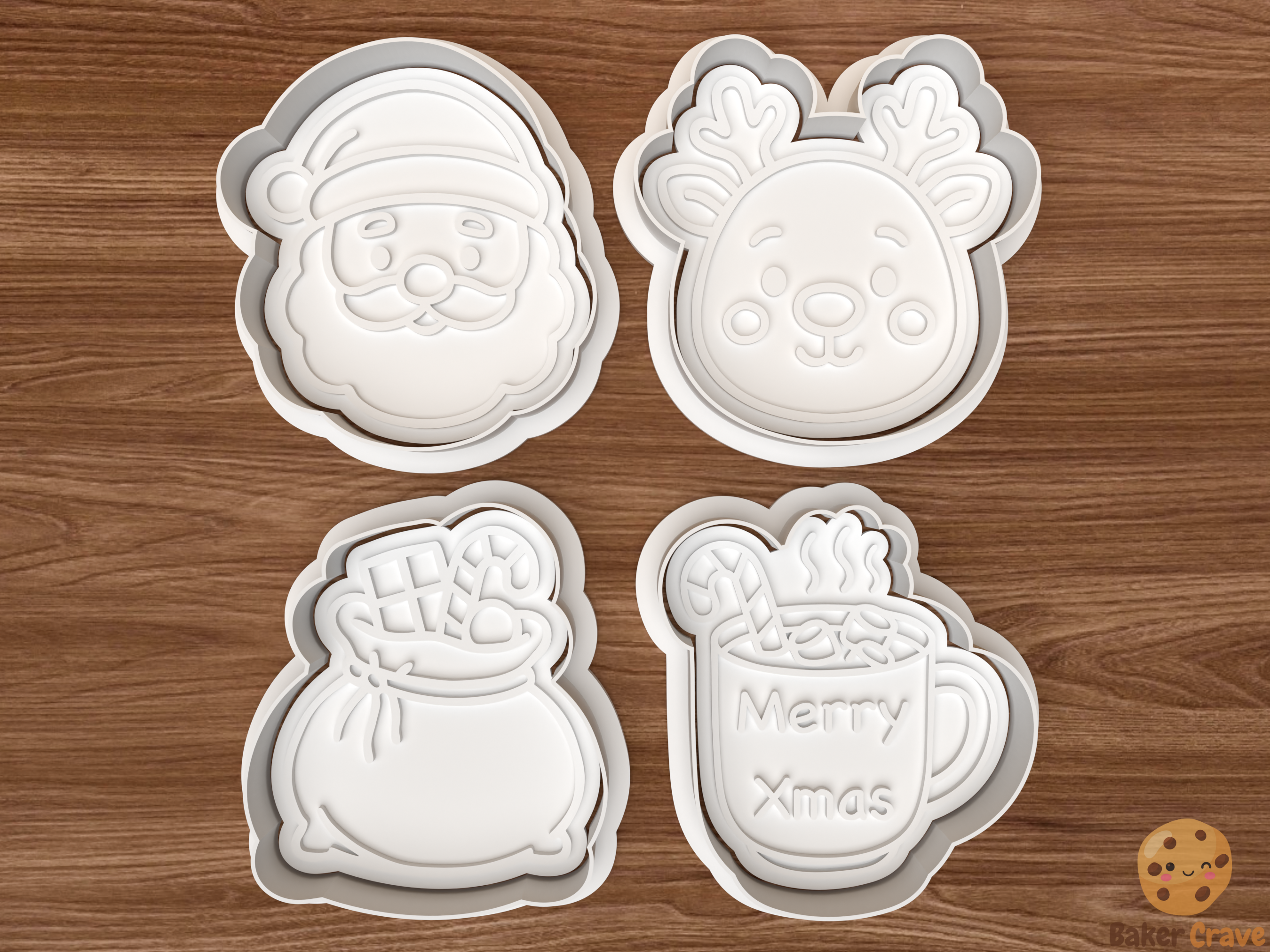 Xmas Cookie Cutter Set STL File - xmas1