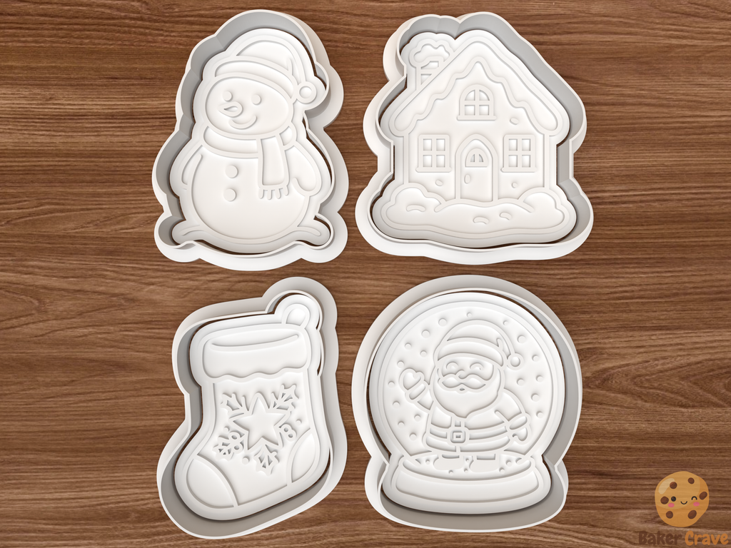 Christmas Winter Cookie Cutter Set STL File - xmasw1fix