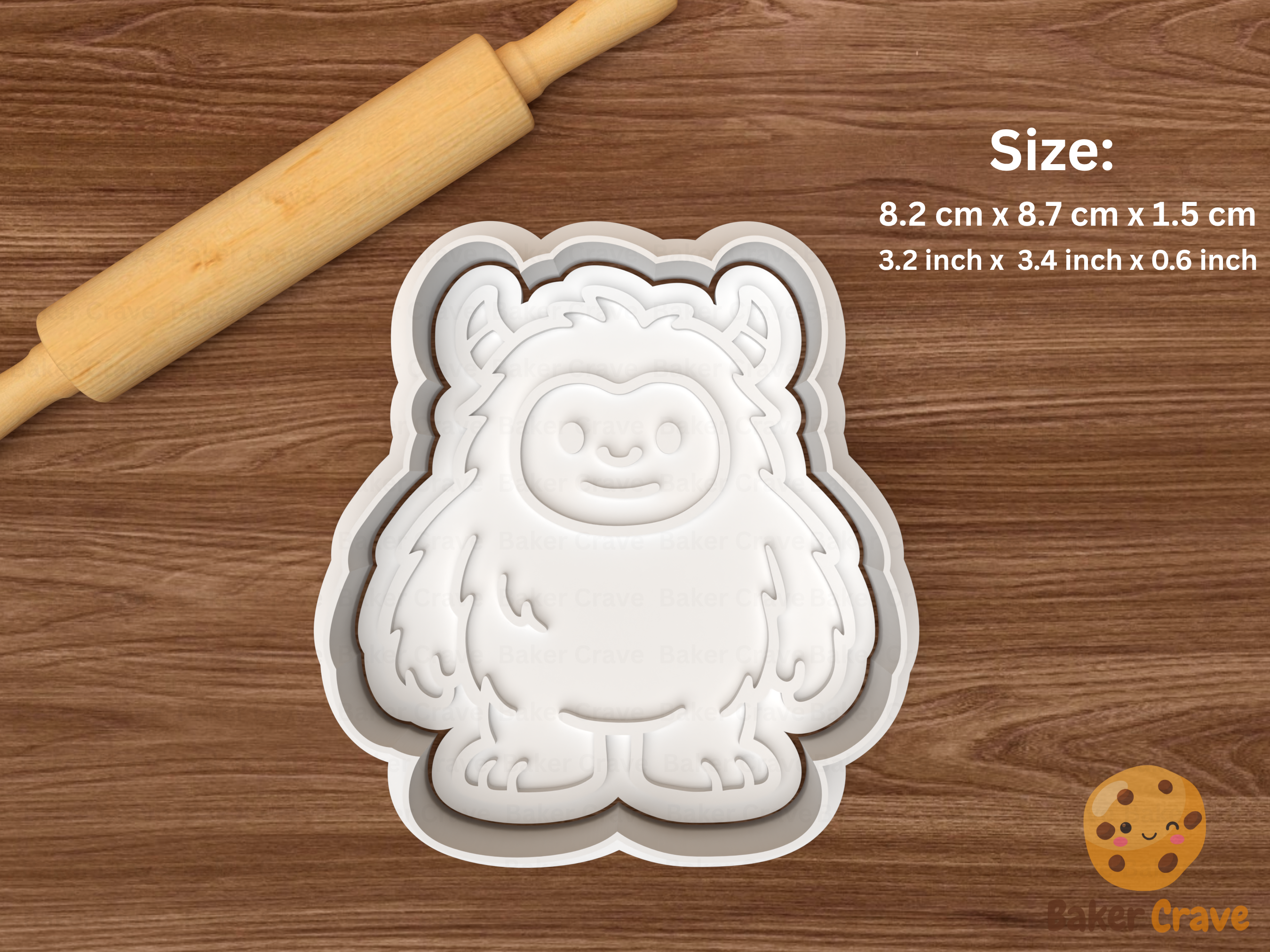Cute Chunky Yeti Cookie Cutter Set STL File - yeti3fix
