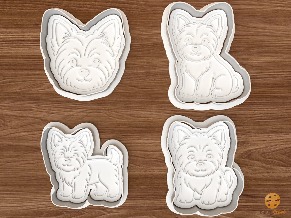 Yorkshire Terrier Dog Cookie Cutter Set STL File - 01 set main