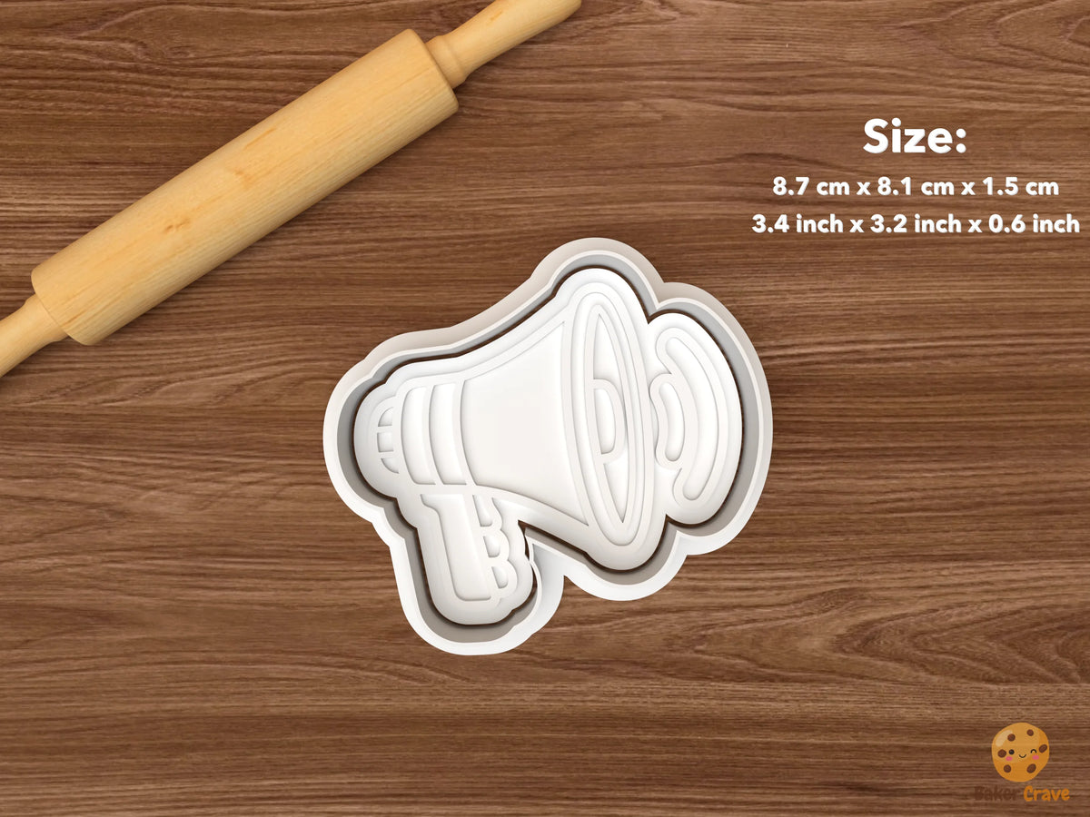 Youth Camp Leadership Cookie Cutter Set STL File - single megaphone