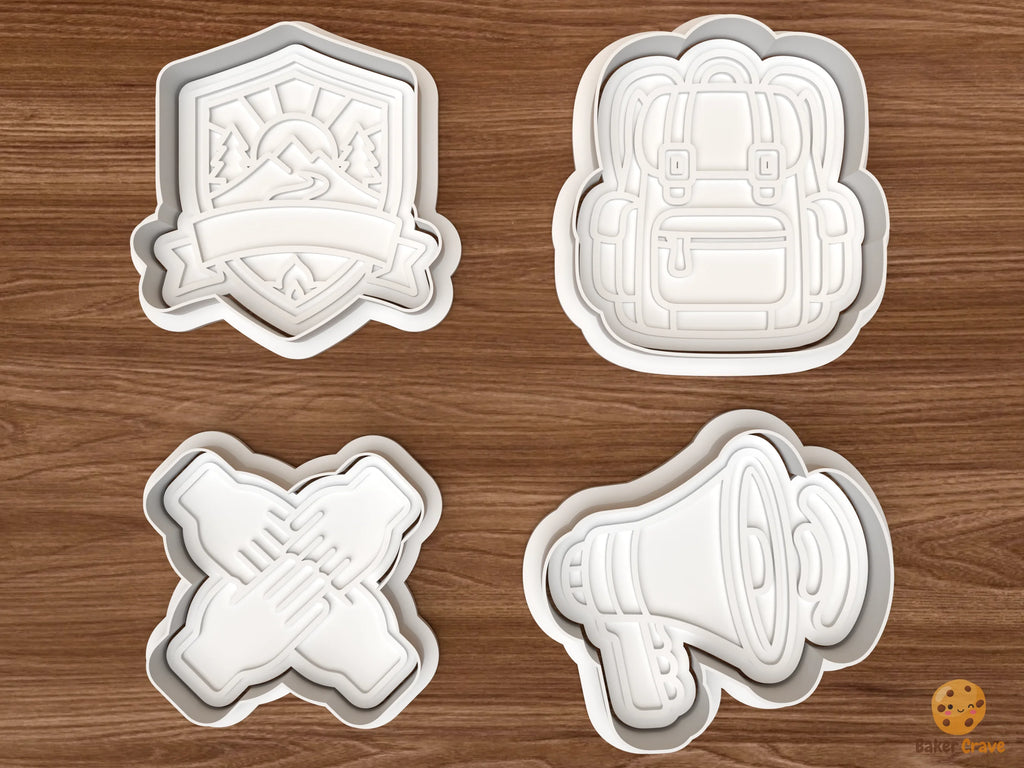 Youth Camp Leadership Cookie Cutter Set STL File - 01 set main