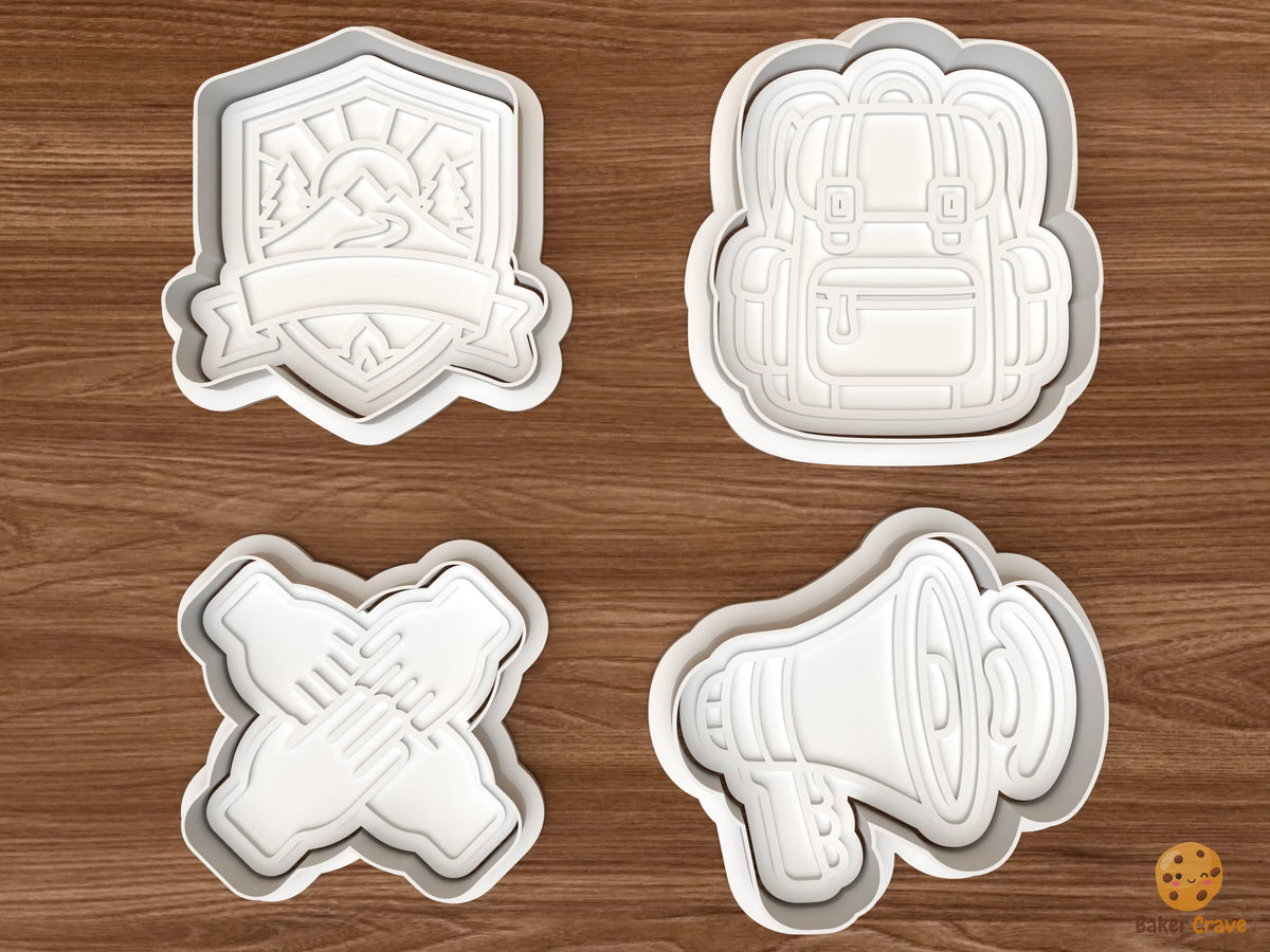 Youth Camp Leadership Cookie Cutter Set STL File - 01 set main