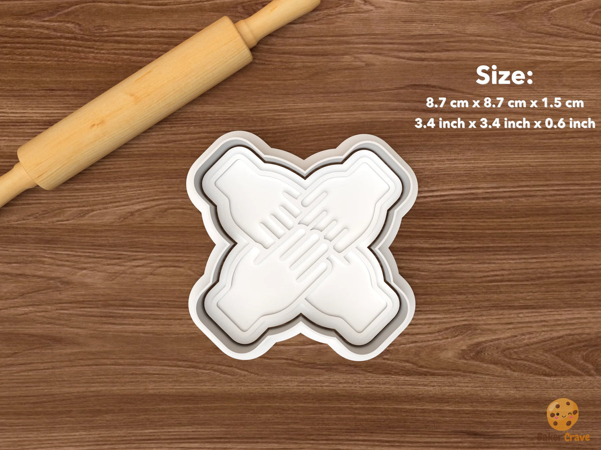 Youth Camp Leadership Cookie Cutter Set STL File - single teamwork hands